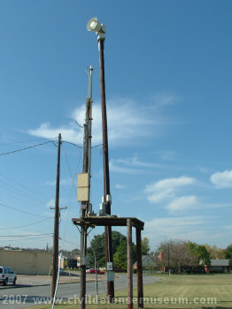 The platform/pole missing the chopper/rotator. With only two empty control boxes remaining.